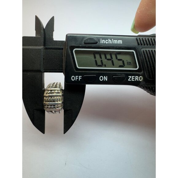 Estate Sterling Silver 925 Wide Band Ring, Bold Textured Design, Size 8.5, 4.7g - Picture 8 of 11